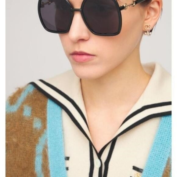 💯 - Authentic New GUCCIGrey Square Ladies SunglassesGG0890S 001 55 - Picture 13 of 16